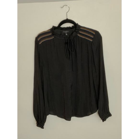 Current Air Black Blouse with shoulder stripes - Picture 1 of 6